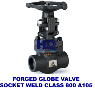 Globe valve forged socket weld class 800 A105