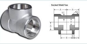 Tê hàn lồng Socket Weld Class 3000 (3000LB) vật liệu thép rèn ASTM A105 của thương