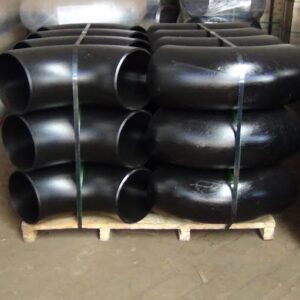 Hình ảnh cút co thép hàn đen SCH40 của thương hiệu Hồng Quang, được đóng gói