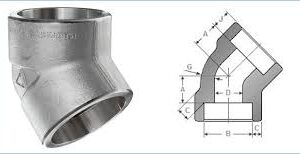 Cút hàn lồng 45 độ áp lực 3000# inox 304 thương hiệu Hồng Quang, phụ kiện