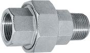 Hình ảnh khớp nối ren union inox, kết nối ren trong và ren ngoài, thân thẳng,