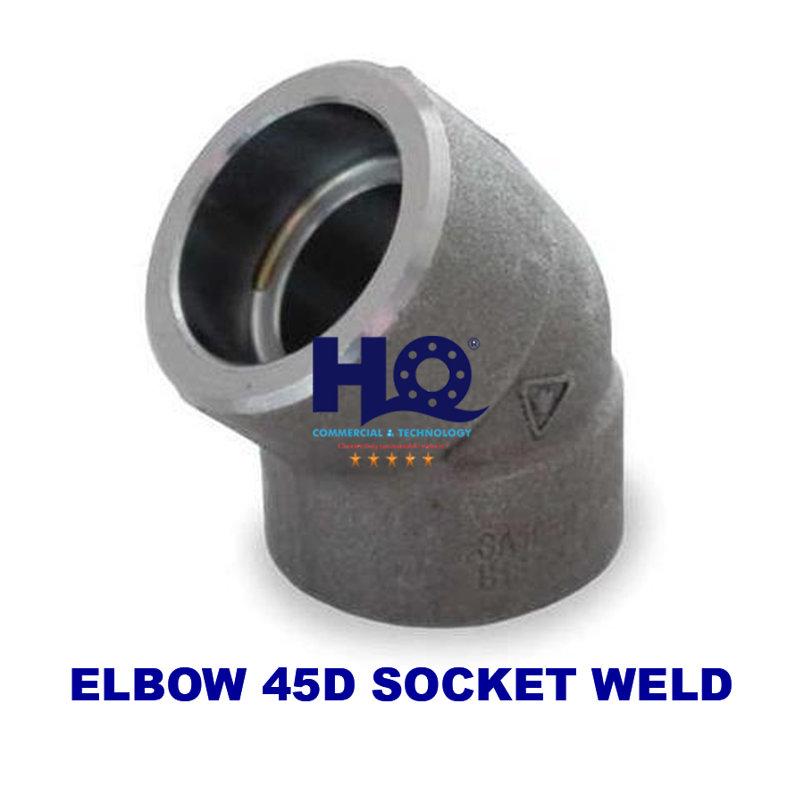 R521_elbow-45d-socket-weld-carbon-steel-ansi-b16.11 Hình ảnh cút hàn lồng thép đen 45 độ, tiêu chuẩn ANSI B16.11 của thương hiệu