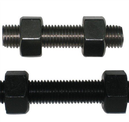 Ảnh hai bộ stud bolt Hồng Quang và đai ốc lục giác tiêu chuẩn ASTM A193