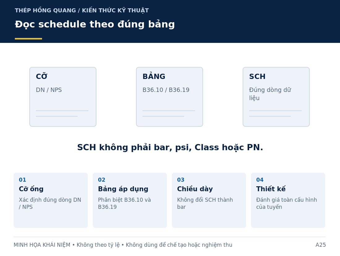 Đọc schedule theo đúng bảng: sơ đồ nhận diện và các thông tin cần làm rõ khi mua hàng.