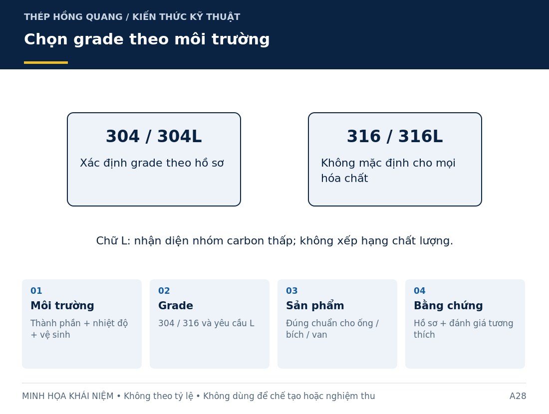 Chọn grade theo môi trường: sơ đồ nhận diện và các thông tin cần làm rõ khi mua hàng.