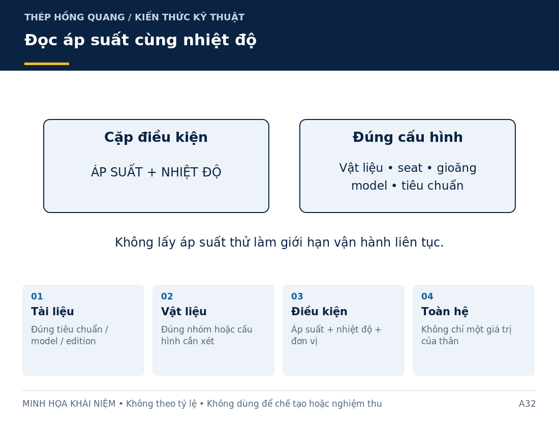 Đọc áp suất cùng nhiệt độ: sơ đồ nhận diện và các thông tin cần làm rõ khi mua hàng.