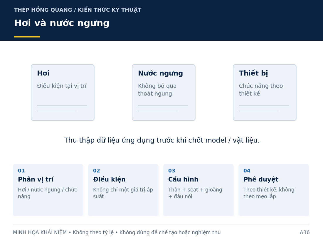 Hơi và nước ngưng: sơ đồ nhận diện và các thông tin cần làm rõ khi mua hàng.