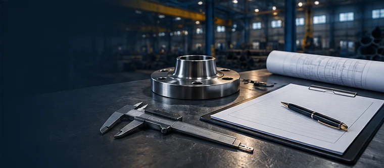 Minh họa AI bàn chuẩn bị hồ sơ vật tư với bản vẽ và dụng cụ.