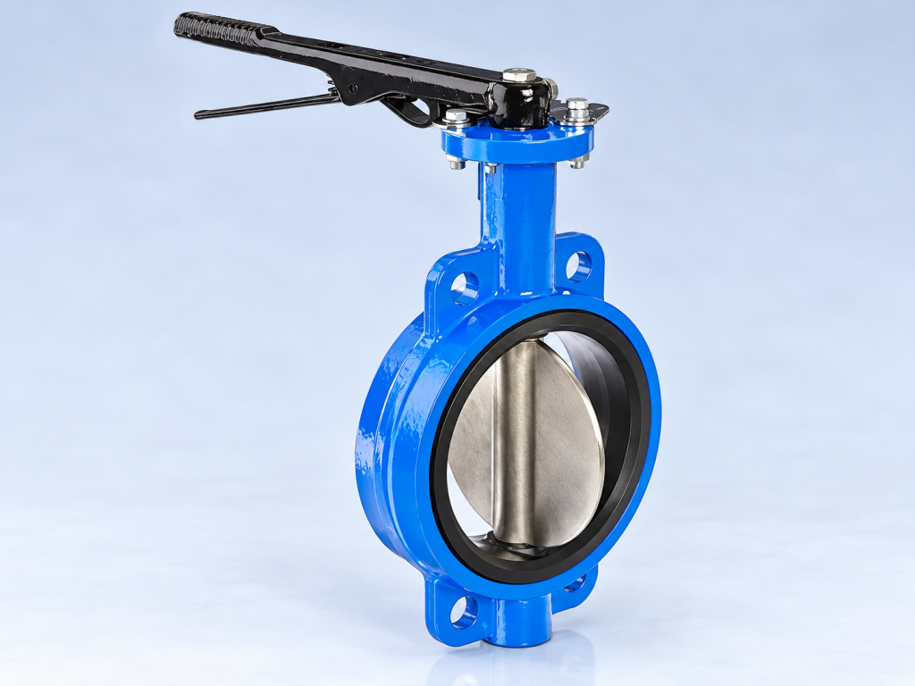 Van bướm tay gạt thân gang cánh inox - Thép Hồng Quang