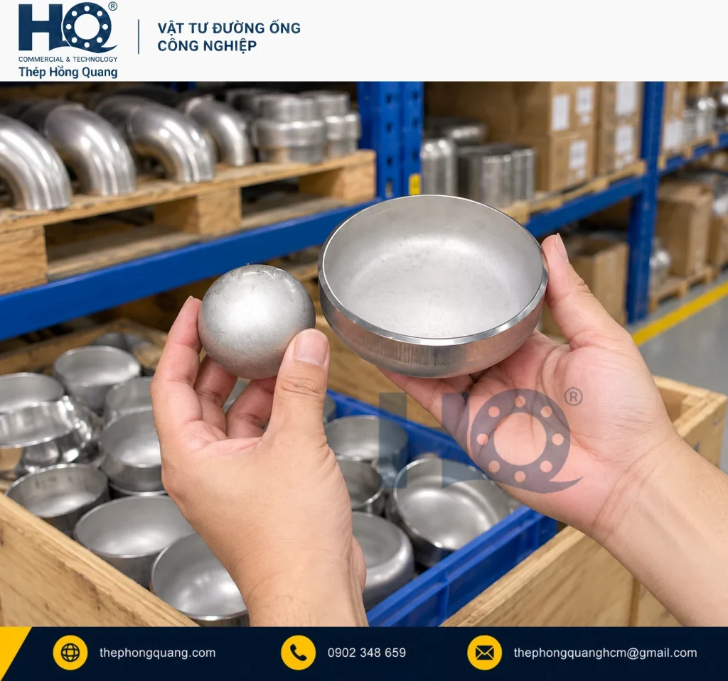 Nắp bịt đầu ống hàn — hai kích thước — Hồng Quang