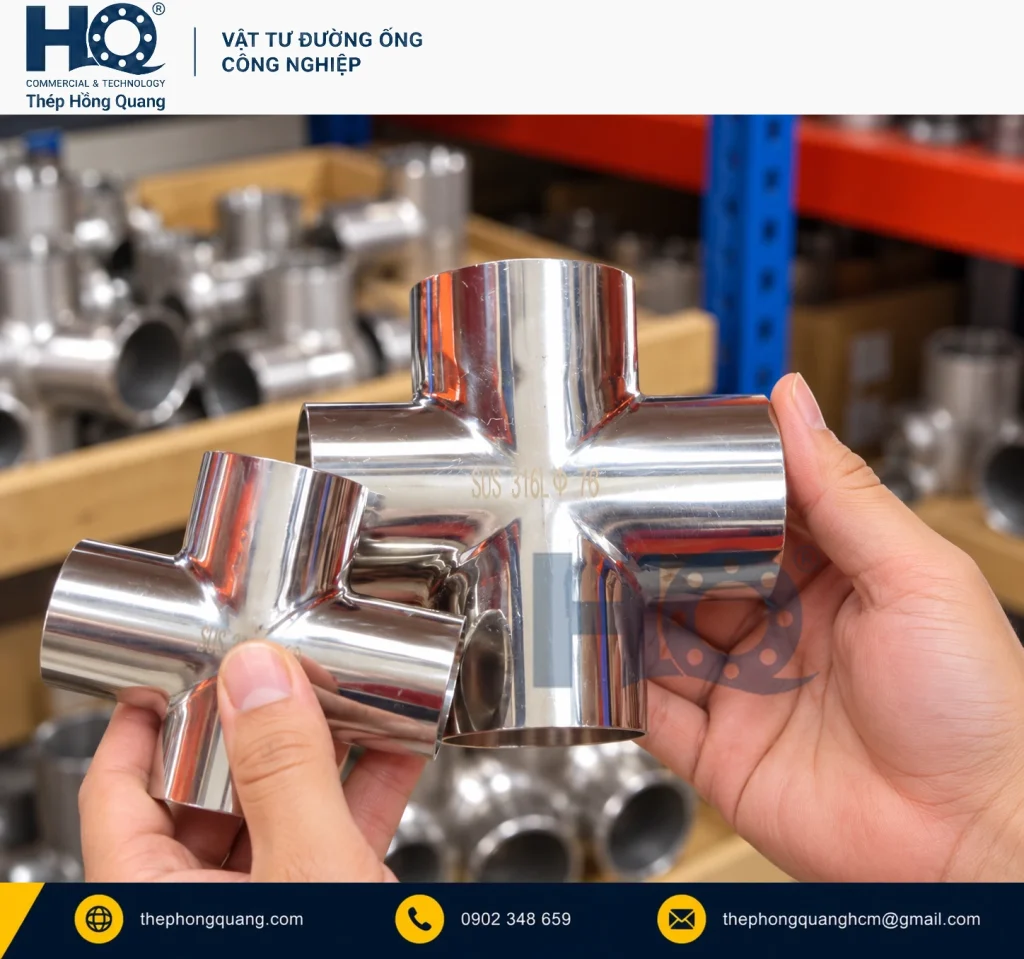 Phụ kiện nối chữ thập — hai kích thước — Hồng Quang