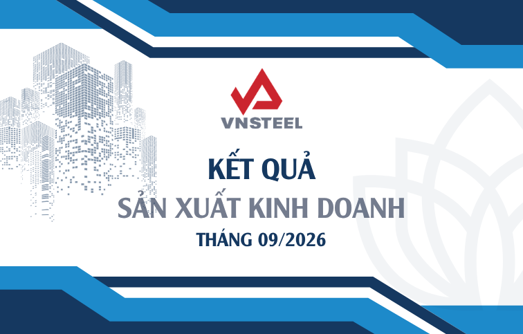 Ảnh bìa kết quả sản xuất kinh doanh tháng 09/2026 của VNSTEEL