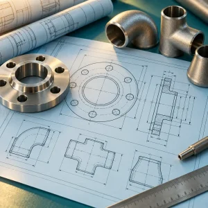 Đối chiếu bản vẽ và kích thước mặt bích — ảnh minh họa AI